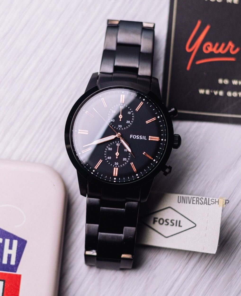 Fossil Townsman Stainless Steel Watch in Black